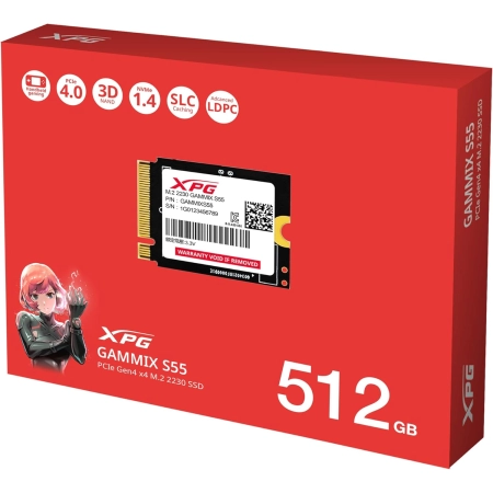 ADATA SSD 512GB Gammix S55 M.2 NVMe + adapter